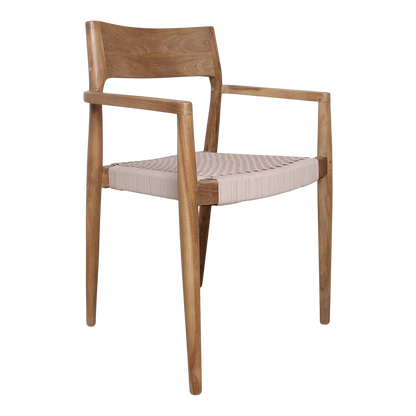 Freya Sedia da pranzo in teak con braccioli Naturale Set da 2 Raw Materials
