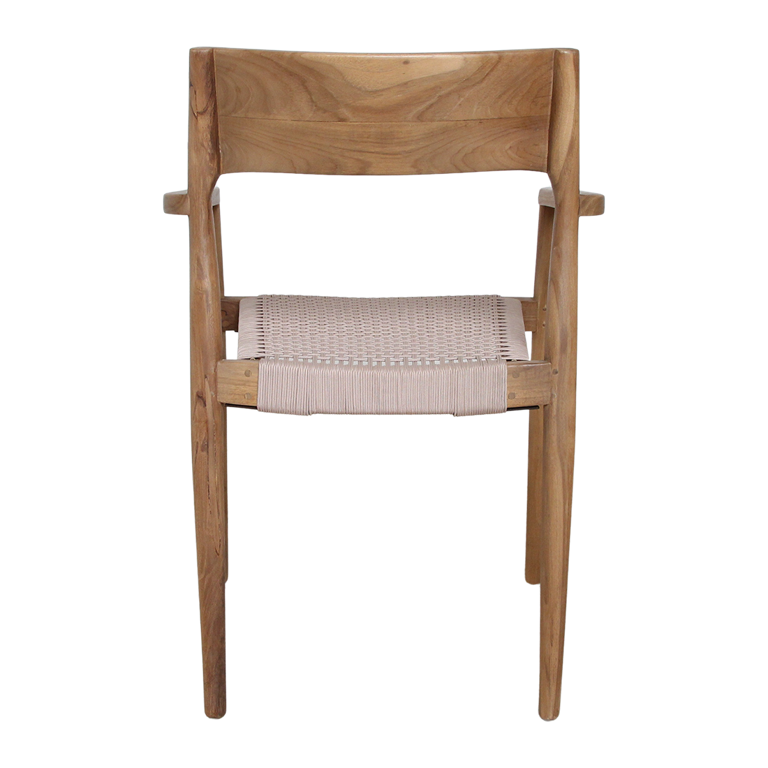 Freya Sedia da pranzo in teak con braccioli Naturale Set da 2 Raw Materials