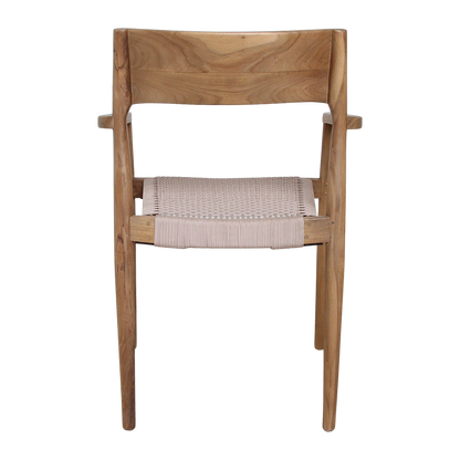 Freya Sedia da pranzo in teak con braccioli Naturale Set da 2 Raw Materials
