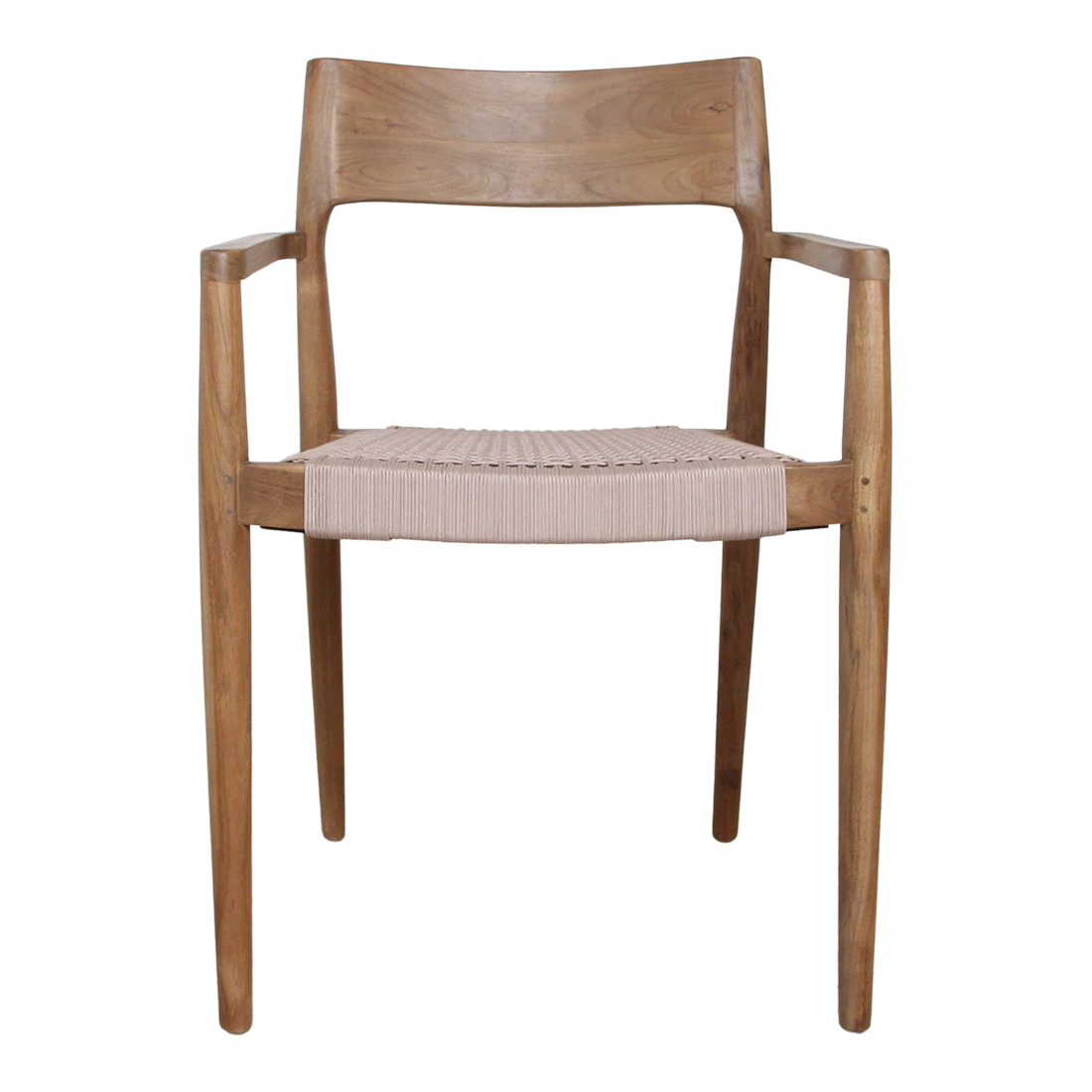 Freya Sedia da pranzo in teak con braccioli Naturale Set da 2 Raw Materials