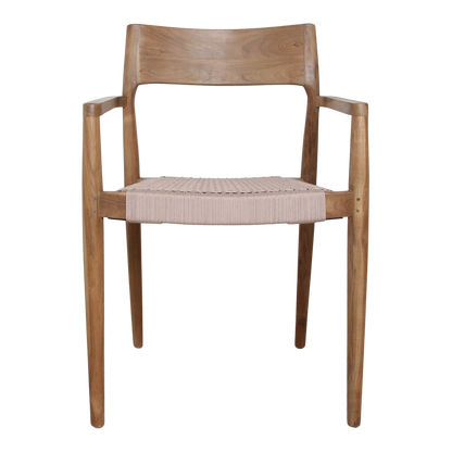 Freya Sedia da pranzo in teak con braccioli Naturale Set da 2 Raw Materials