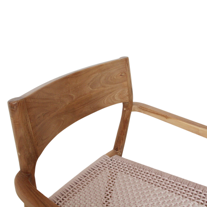 Freya Sedia da pranzo in teak con braccioli Naturale Set da 2 Raw Materials
