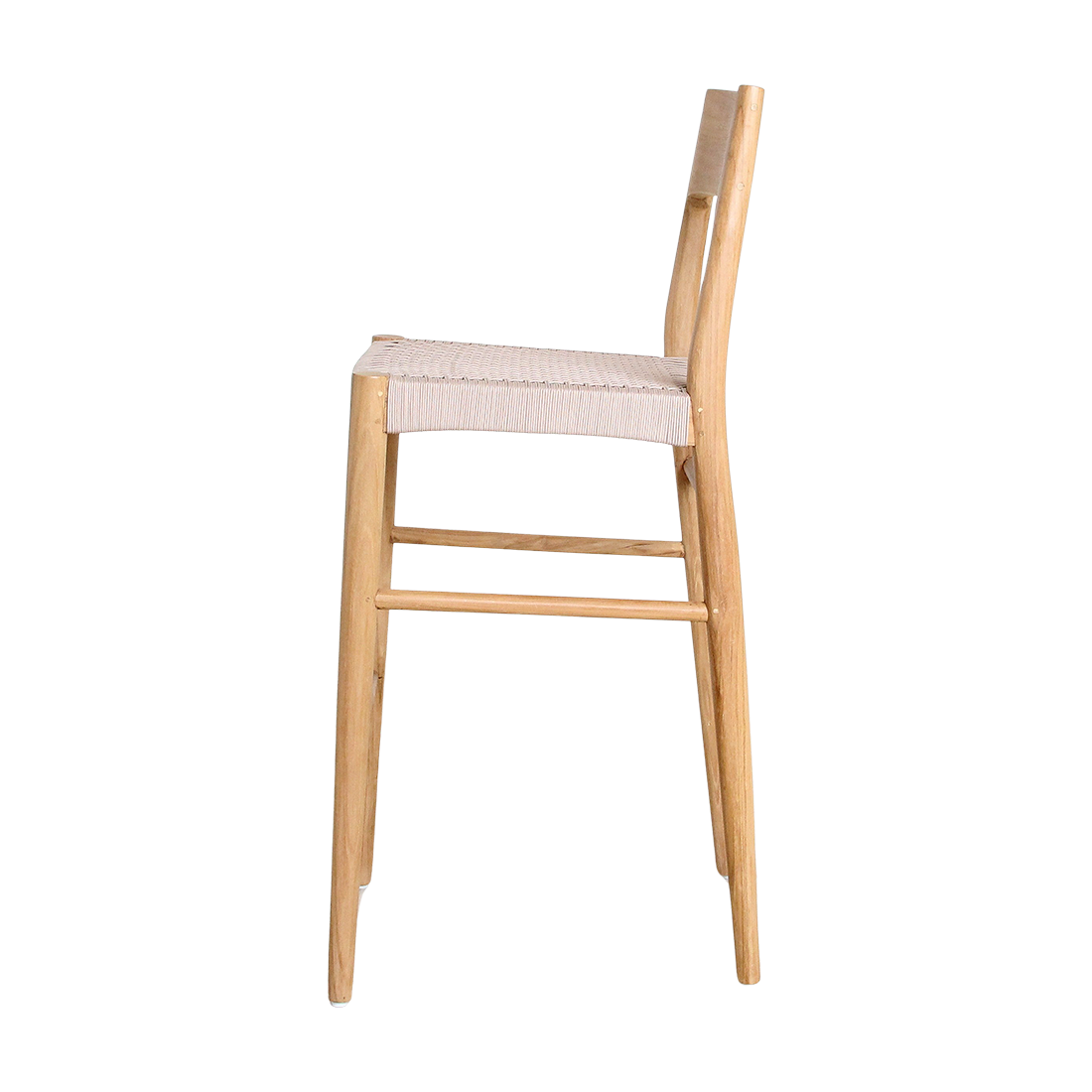 Sgabello da bar Freya in teak, per esterni, materiali grezzi