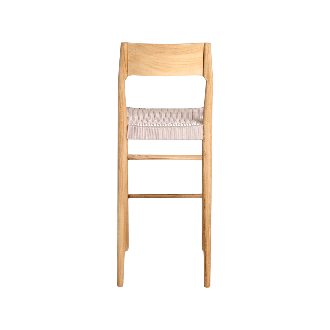 Sgabello da bar Freya in teak, per esterni, materiali grezzi
