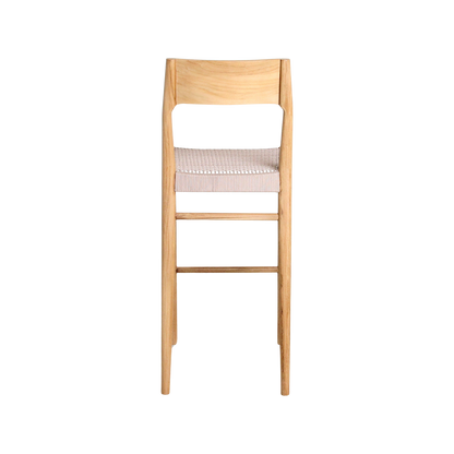 Sgabello da bar Freya in teak, per esterni, materiali grezzi