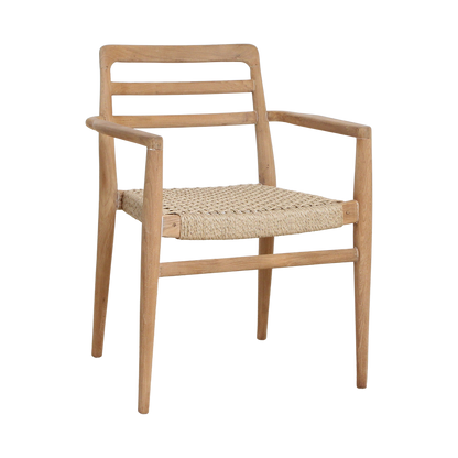 Set di 2 sedie da esterno Verano con braccioli, color naturale, Raw Materials