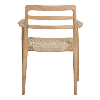 Set di 2 sedie da esterno Verano con braccioli, color naturale, Raw Materials