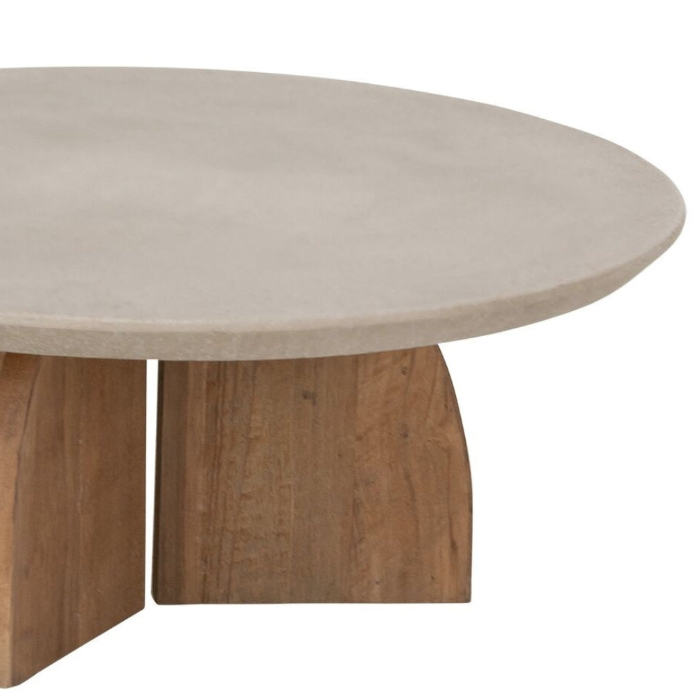 DTP Home Tavolino da salotto Nova Set di 2 Legno di teak + Travertino