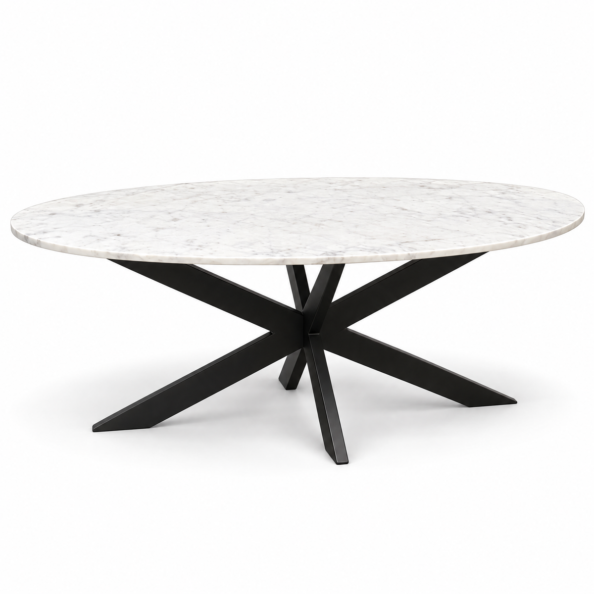 Tavolino da salotto Faye Marmo Bianco Ovale 130cm Starfurn