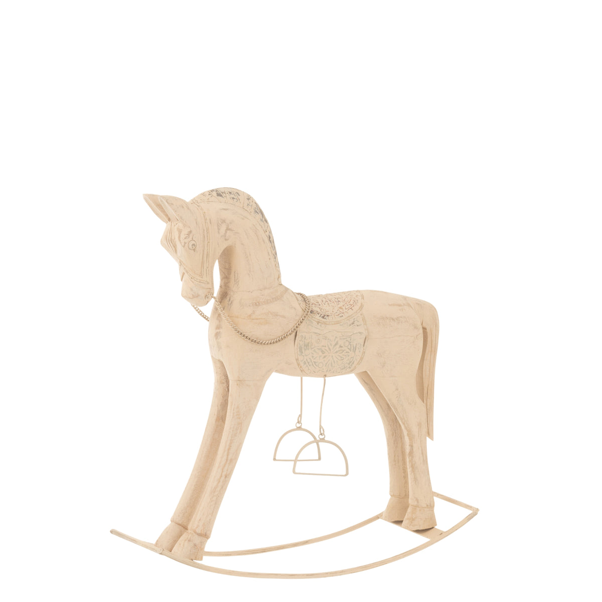 Cavallo a dondolo Topo Legno di mango Naturale Piccolo J-Line