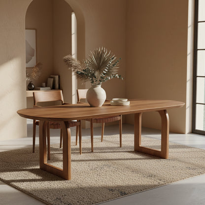 Tavolo da pranzo Bullnose Aperto Marrone 180cm Raw Materials