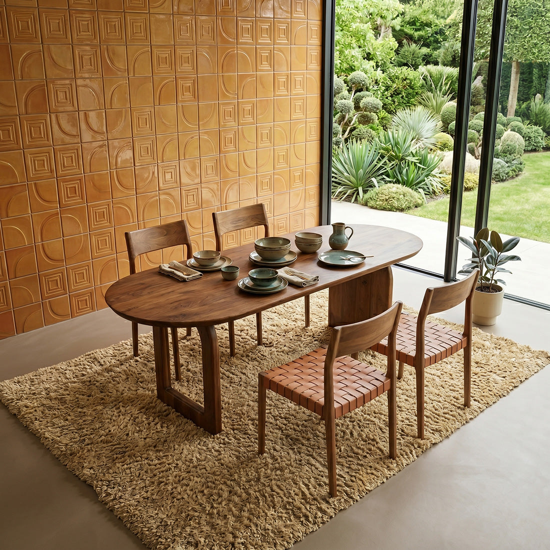Tavolo da pranzo Bullnose Mix Marrone 200cm Raw Materials