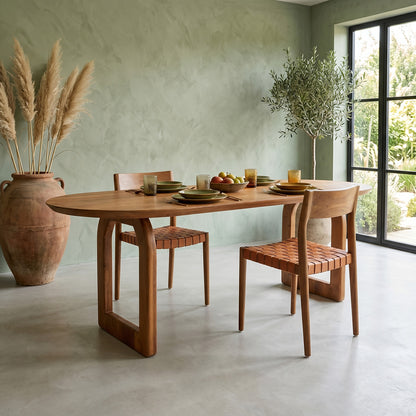 Tavolo da pranzo Bullnose Aperto Marrone 200cm Raw Materials