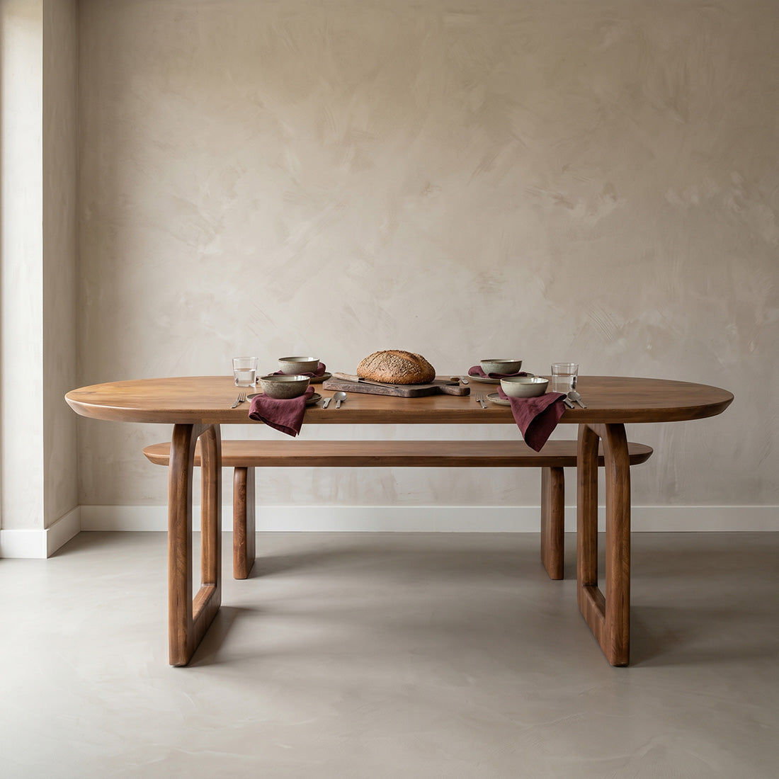 Tavolo da pranzo Bullnose Aperto Marrone 200cm Raw Materials