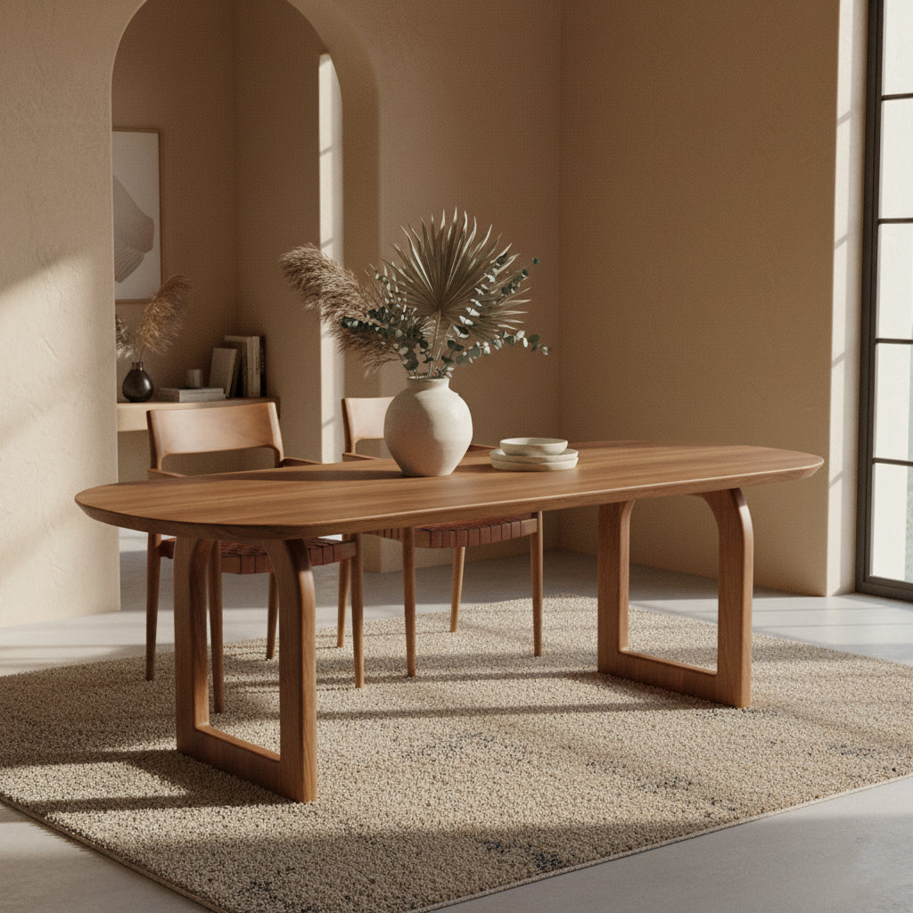 Tavolo da pranzo Bullnose Aperto Marrone 240cm Raw Materials