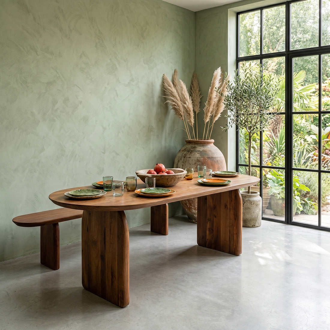 Tavolo da pranzo Bullnose Marrone Chiaro 240cm Raw Materials