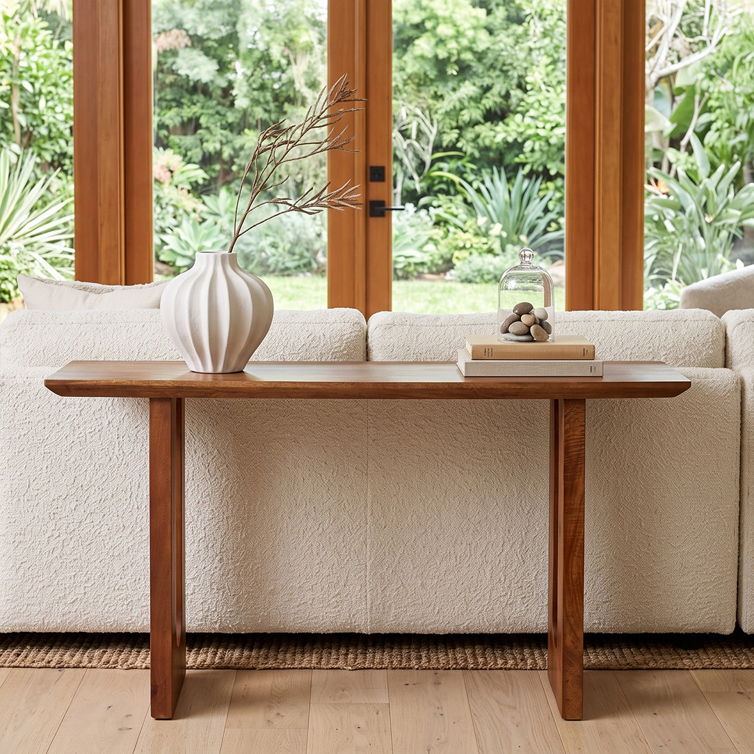 Tavolino laterale Bullnose Smussato Legno di mango Materie prime