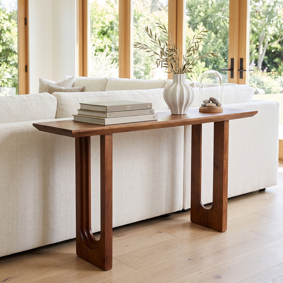 Tavolino laterale Bullnose Smussato Legno di mango Materie prime