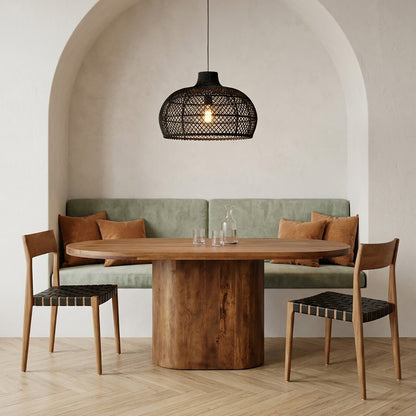 Tavolo da pranzo Bullnose Rettangolare Ovale Legno di mango 180cm Raw Materials