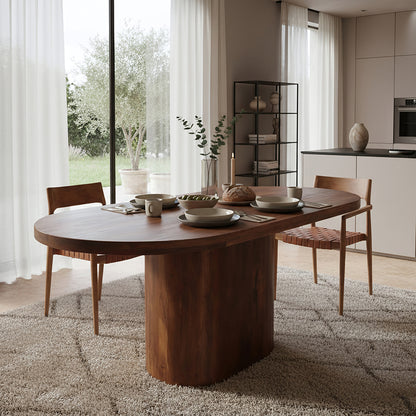 Tavolo da pranzo Bullnose Rettangolare Ovale Legno di mango 200cm Raw Materials