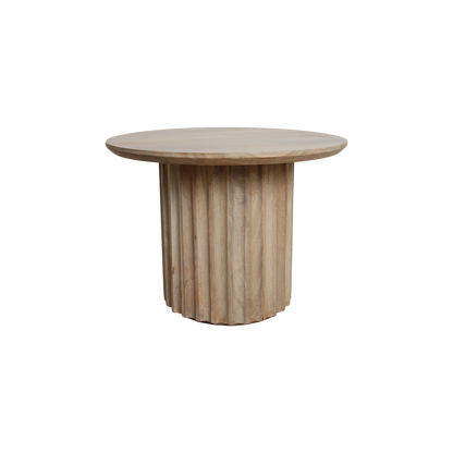 Tavolino laterale Reversed Fluted Naturale 55cm Raw Materials