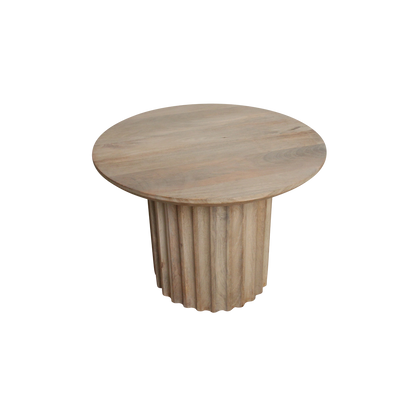 Tavolino laterale Reversed Fluted Naturale 55cm Raw Materials
