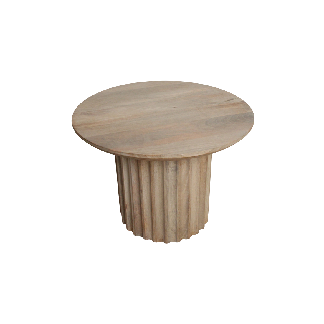 Tavolino laterale Reversed Fluted Naturale 55cm Raw Materials