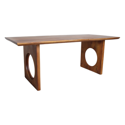 Tavolo da pranzo Bullnose Chamfered Loop in legno di mango 180 cm Raw Materials