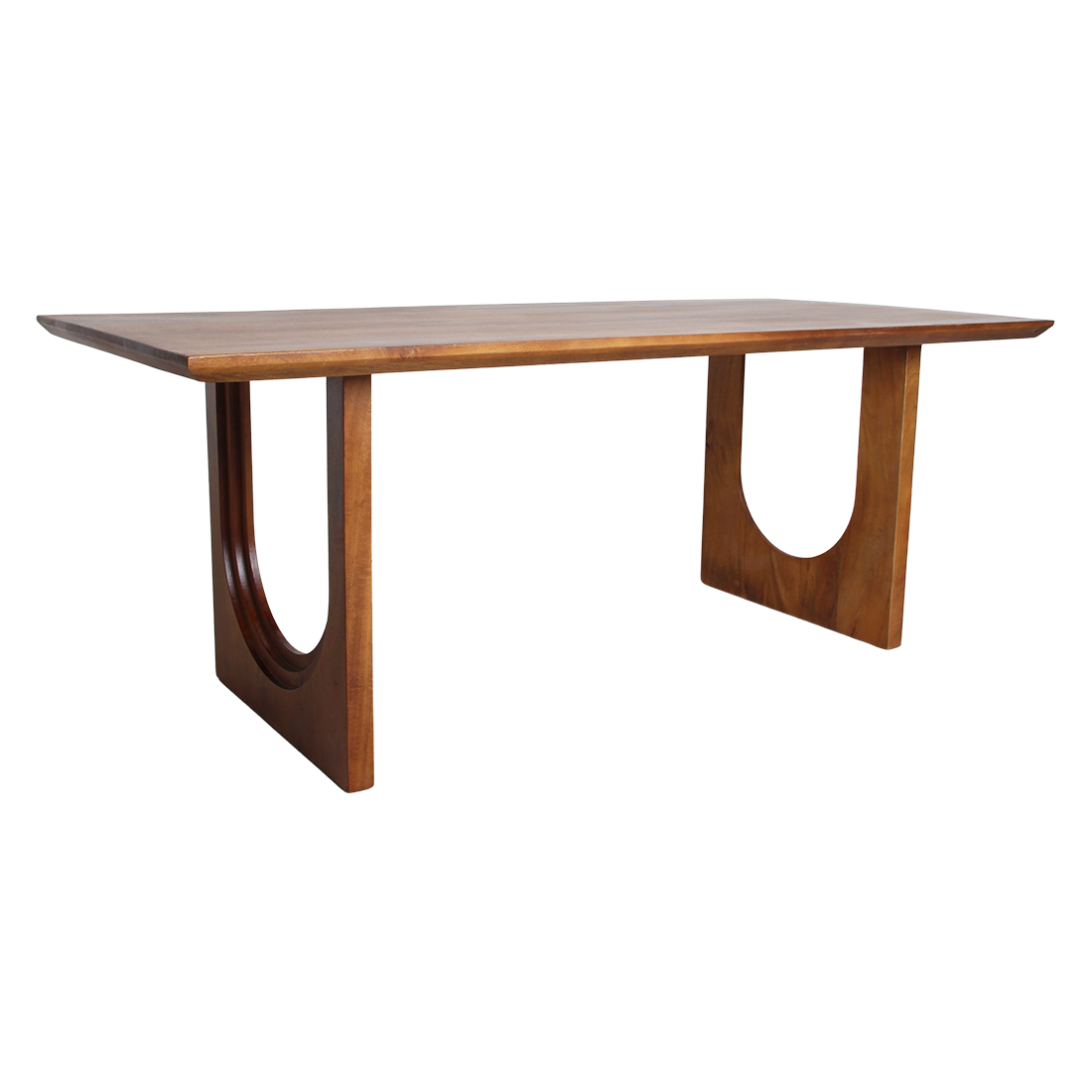 Tavolo da pranzo Bullnose Chamfered Arch in legno di mango 180 cm Raw Materials