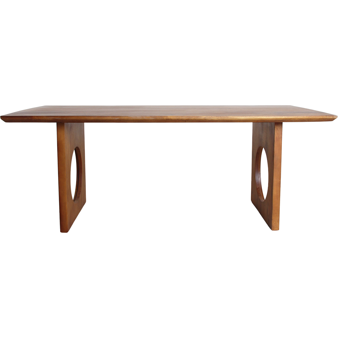 Tavolo da pranzo Bullnose Chamfered Loop in legno di mango 200 cm Raw Materials