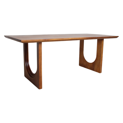 Tavolo da pranzo Bullnose Chamfered Arch in legno di mango 200 cm Raw Materials