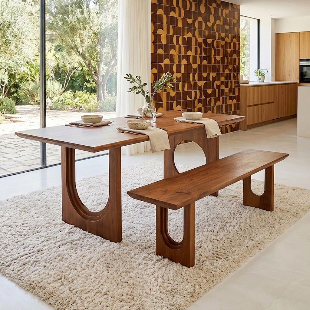 Tavolo da pranzo Bullnose Chamfered Mix Legno di mango 240cm Raw Materials