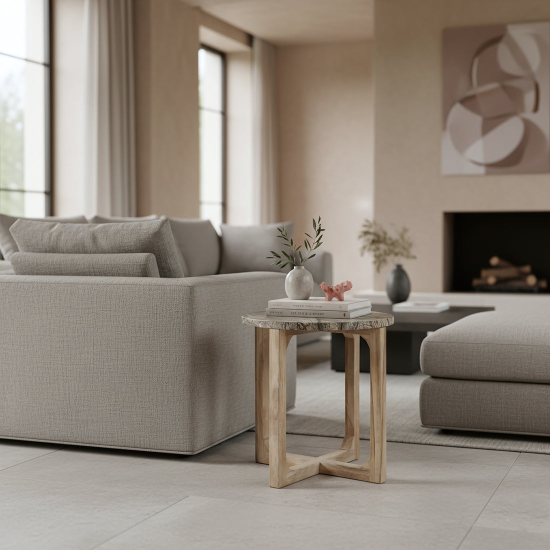 Tavolino Bizar Marmo- 50x50x50 cm Raw Materials
