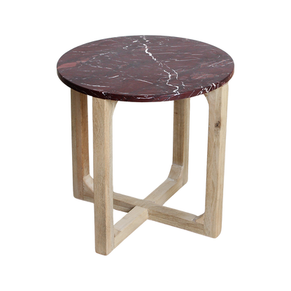 Tavolino in marmo rotondo ‘Cherry’ Raw Materials