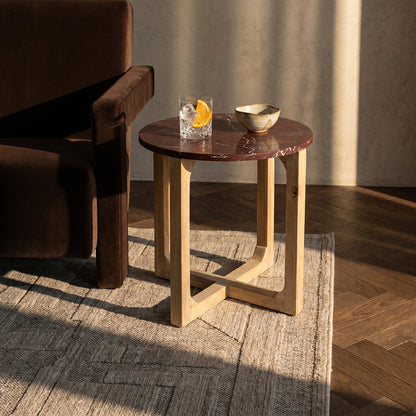 Tavolino in marmo rotondo ‘Cherry’ Raw Materials