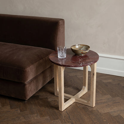 Tavolino in marmo rotondo ‘Cherry’ Raw Materials