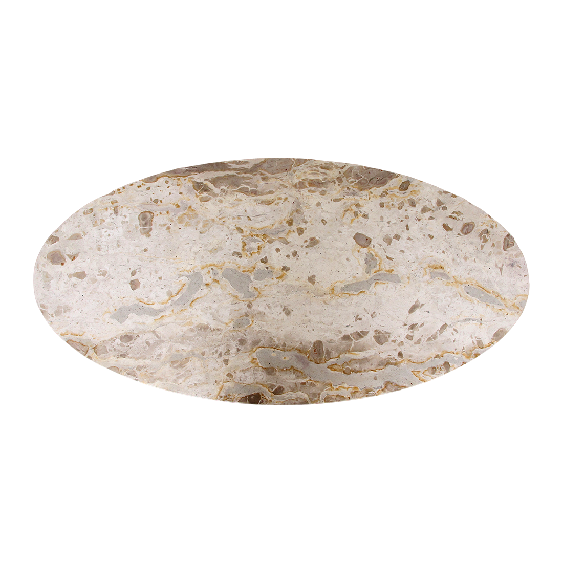 Tavolino da salotto ovale in marmo color crema Raw Materials