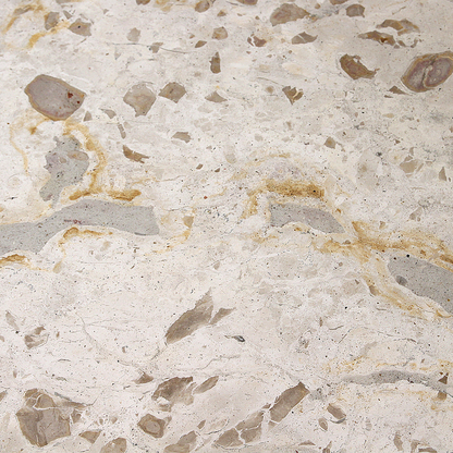 Tavolino da salotto ovale in marmo color crema Raw Materials