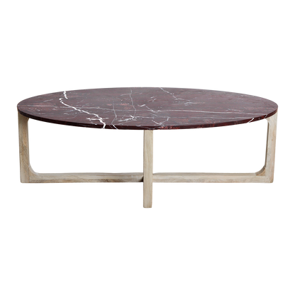 Tavolino da salotto ovale in marmo ‘Cherry’ Raw Materials