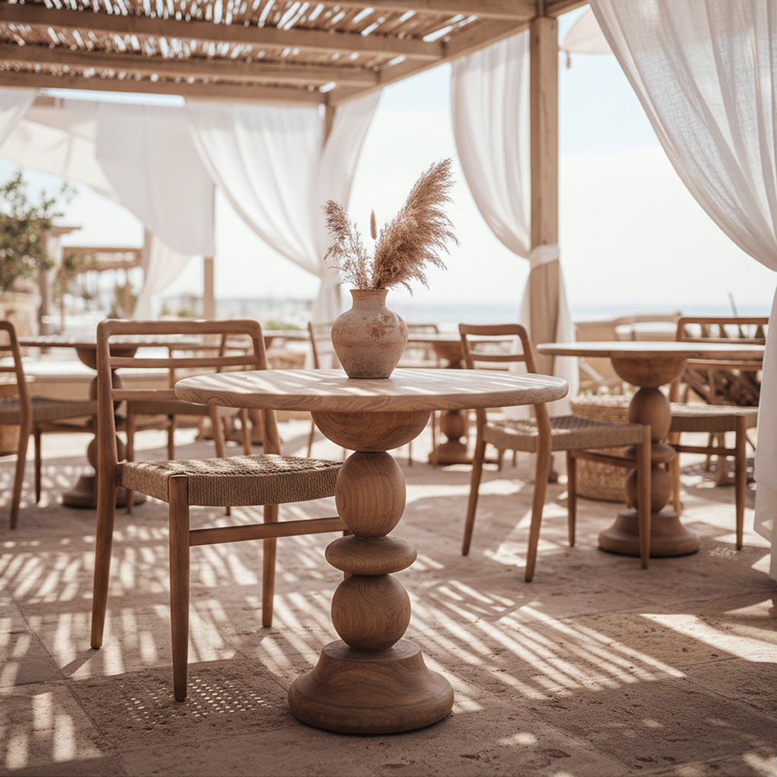 Tavolo da bistrot per esterni Tao in teak Ø69 cm Raw Materials