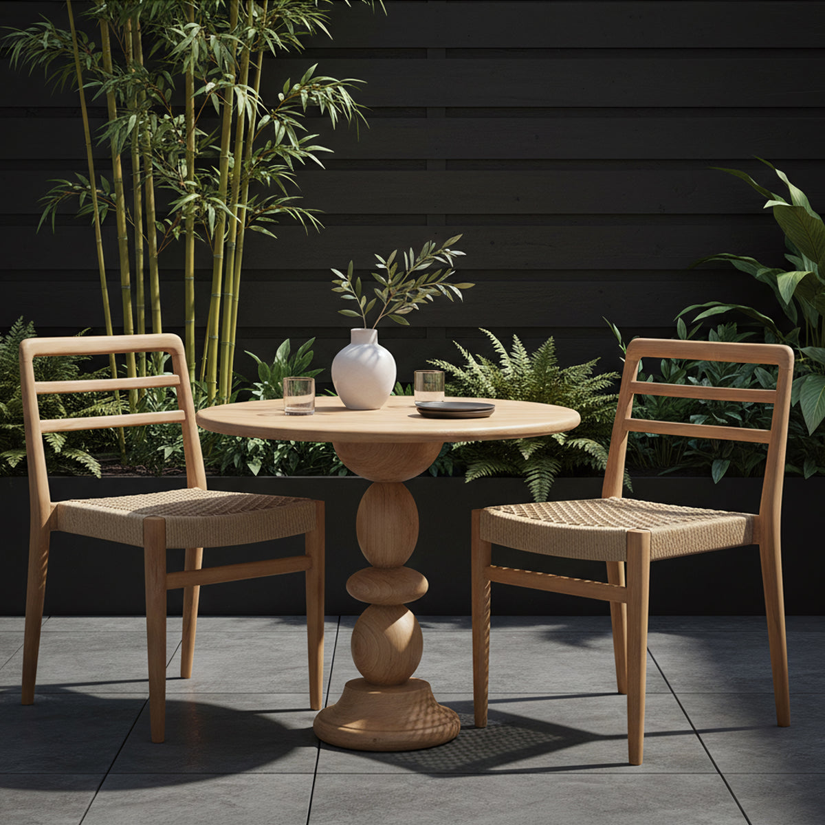 Tavolo da bistrot per esterni Tao in teak Ø69 cm Raw Materials
