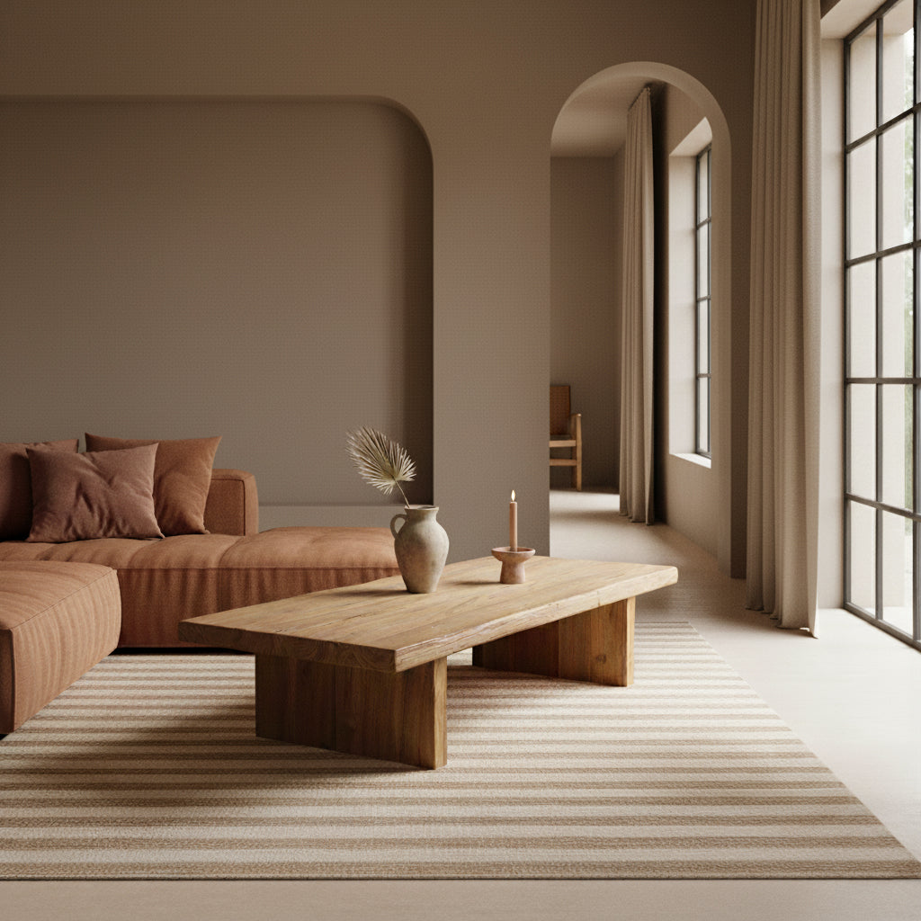 Tavolino da salotto rettangolare in teak riciclato FSC Raw Materials
