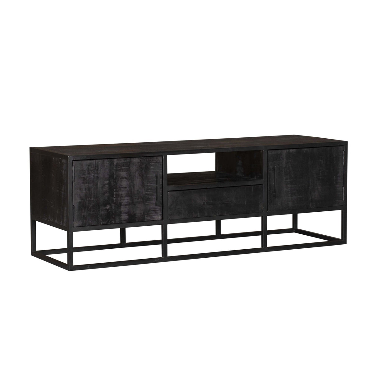 Mobile TV Denver Legno di Mango Nero 145cm Starfurn