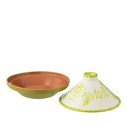 Tagine Motivo Granada Ceramica Verde/Bianca J-Line