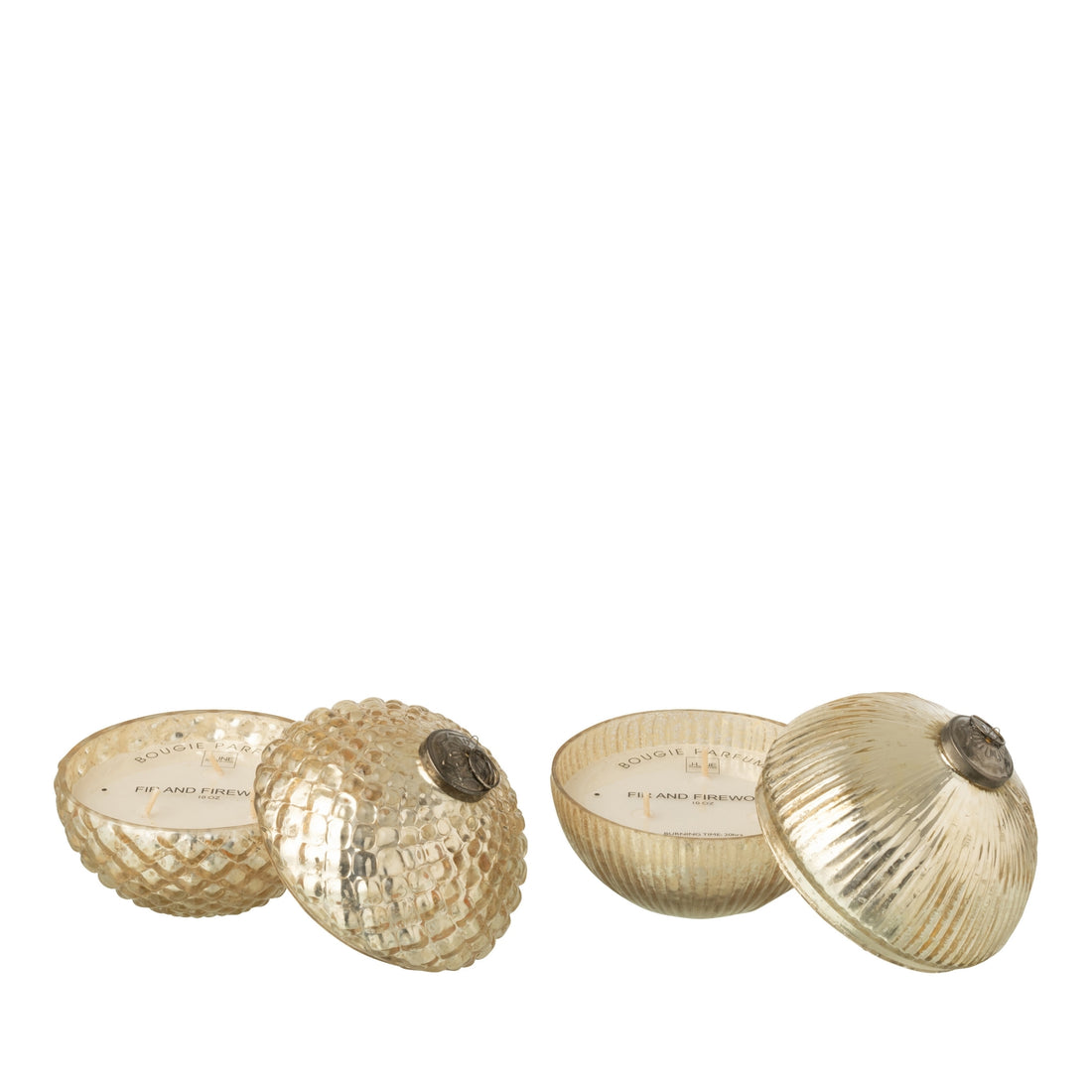 Candela profumata Pallina di Natale in vetro oro Large J-Line Set da 2