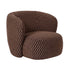 Aphrodite Fauteuil Donkerbruin Blocked van PTMD, zijaanzicht met de donkerbruine bekleding