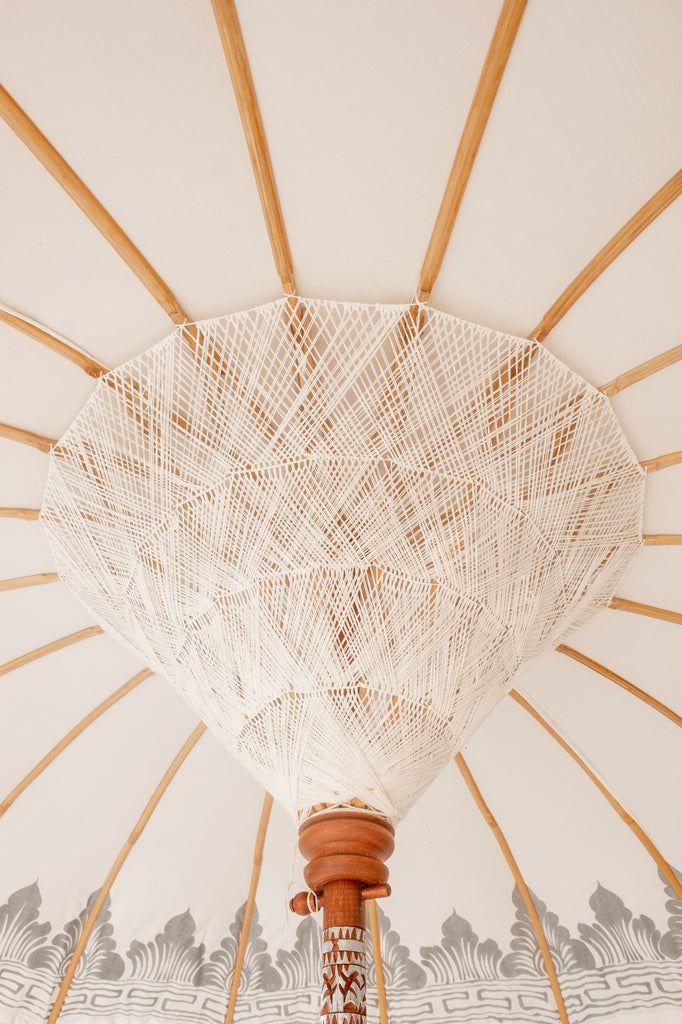Bali Parasol - Half Zilver Crème - 280cm - Parasol - Todo Bien - livinglovely.nl