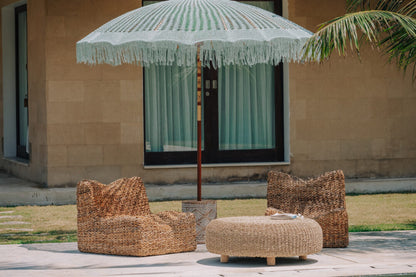 Ombrellone Bali in macramè verde Ø250 cm Todo Bien