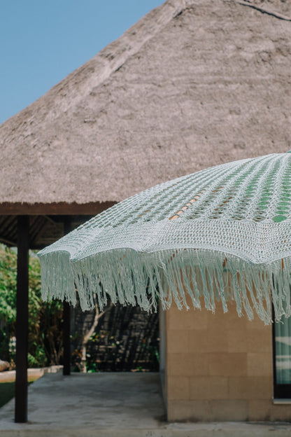 Ombrellone Bali in macramè verde Ø250 cm Todo Bien