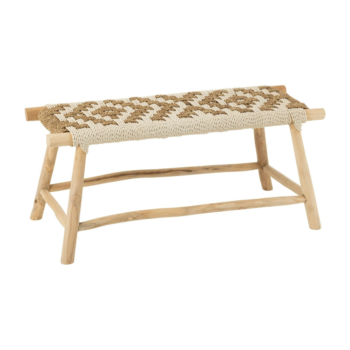 Divano Waverly Legno di Teak/Paglia di Mare Naturale/Bianco J-Line